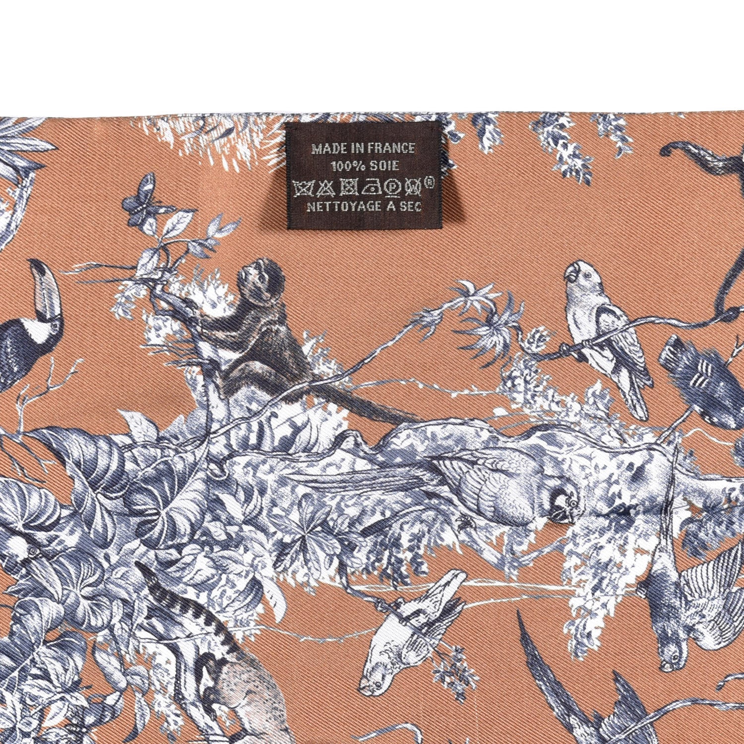 Hermes Silk Equateur Maxi Twilly Tabac Gris Bleuete 6 of 6