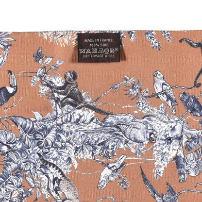 Hermes Silk Equateur Maxi Twilly Tabac Gris Bleuete 6 of 6