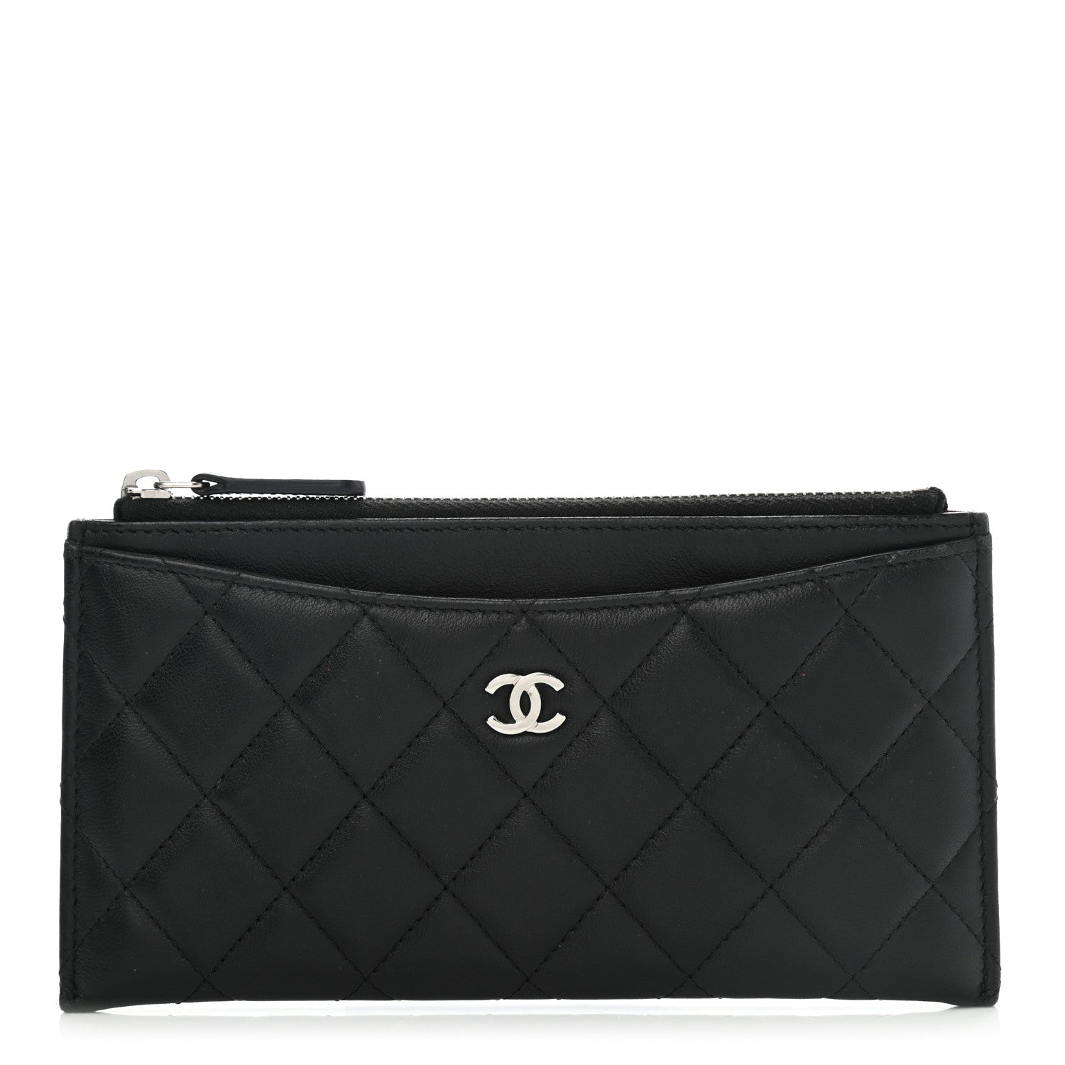 Chanel Lambskin Quilted Classic Zip Pouch Black 1 of 7