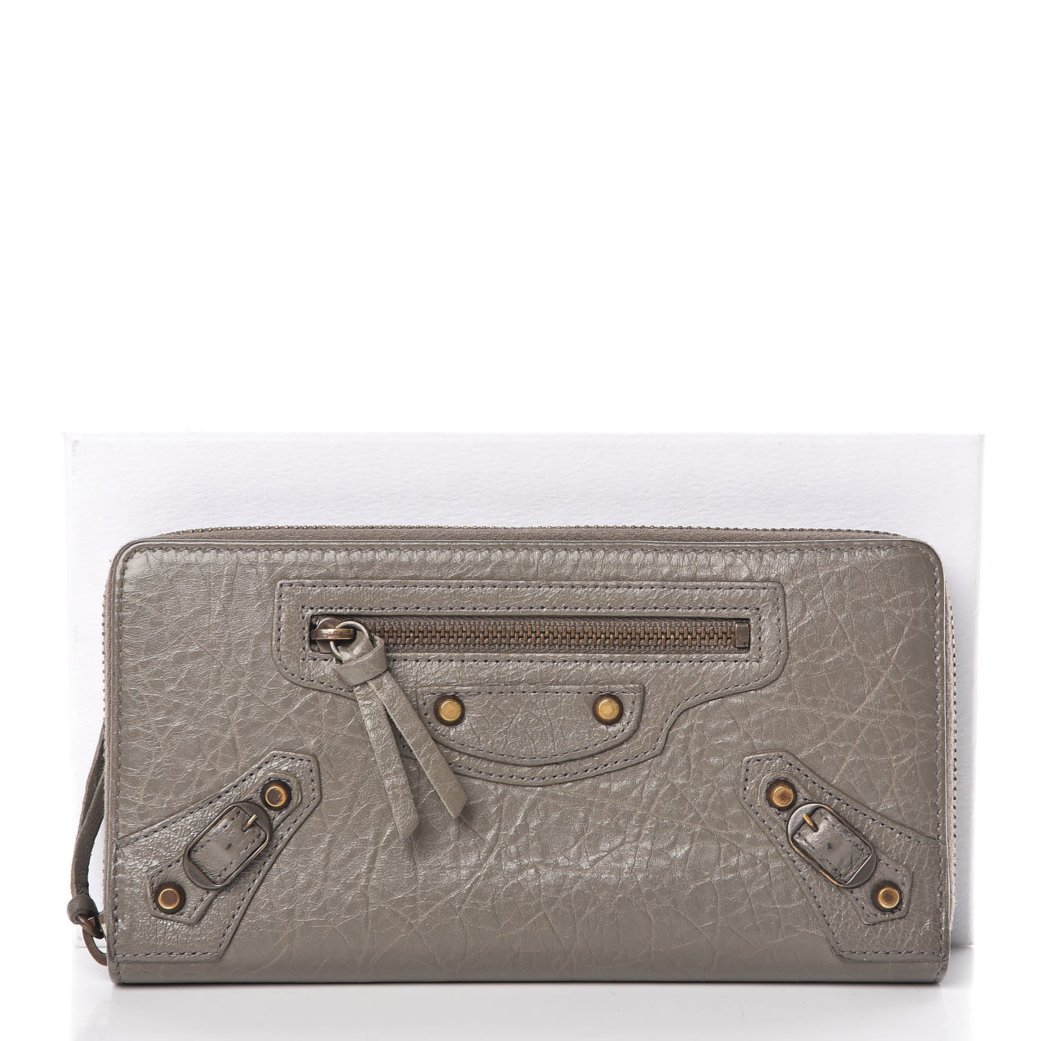 Balenciaga Agneau Classic Hardware Continental Zip Around Wallet Beige Liege 10 of 10