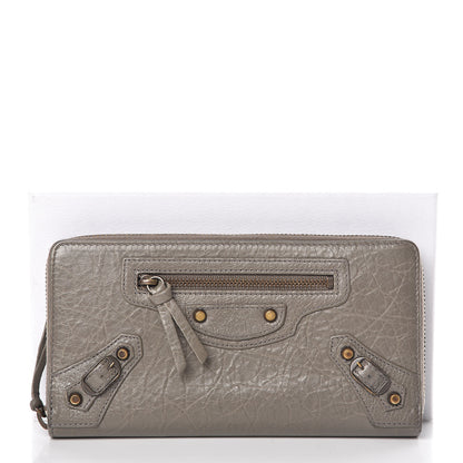 Balenciaga Agneau Classic Hardware Continental Zip Around Wallet Beige Liege 10 of 10