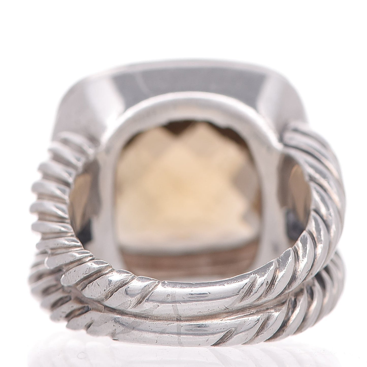 Sterling Silver Diamond Champagne Citrine 14mm Albion Ring 52 6
