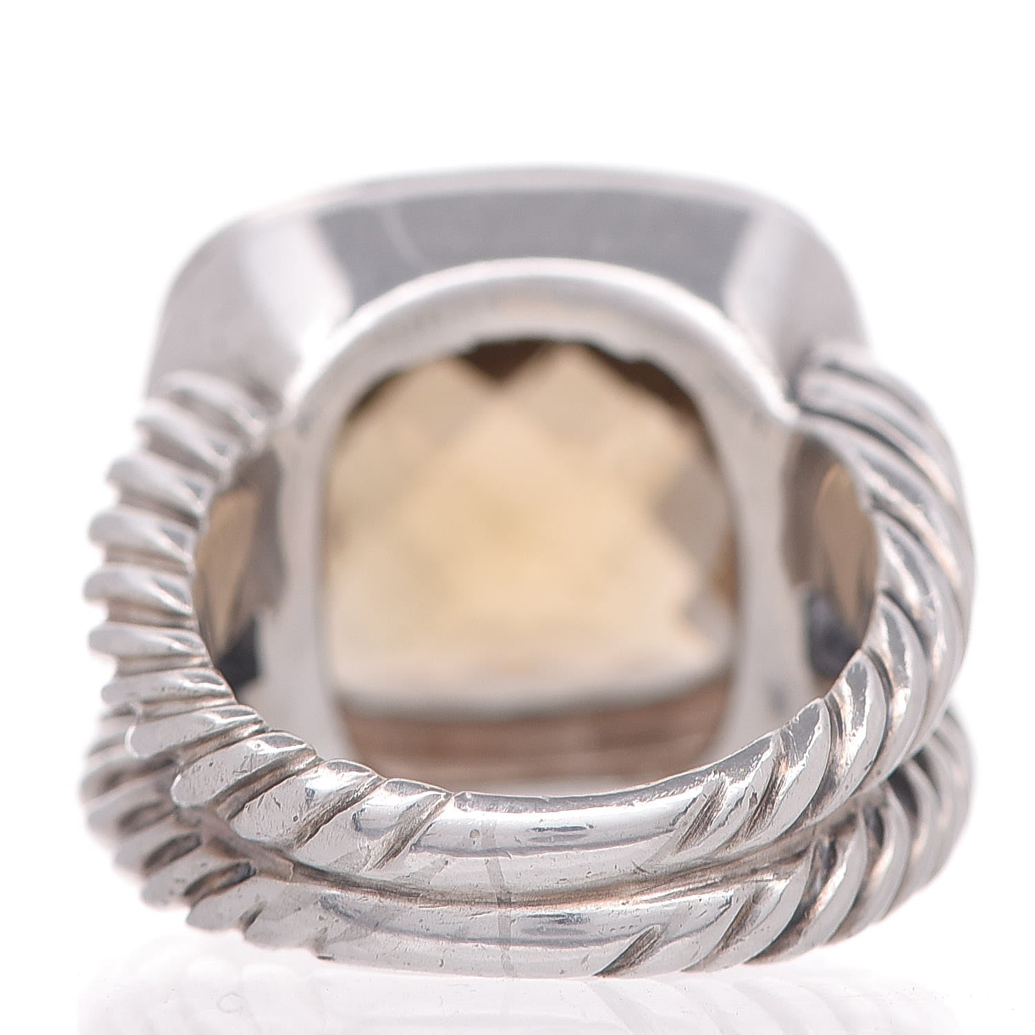 David Yurman Sterling Silver Diamond Champagne Citrine 14mm Albion Ring 52 6 8 of 10
