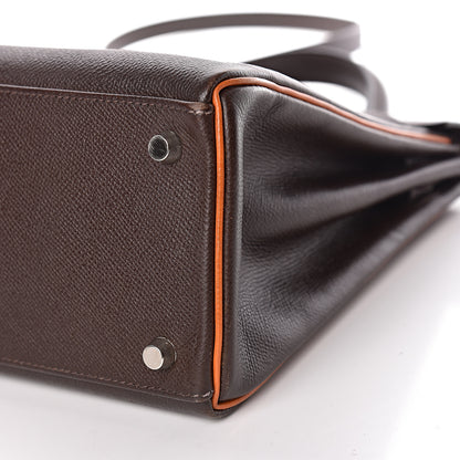 Hermes Epsom Kelly Retourne 32 Chocolate Orange 37 of 46