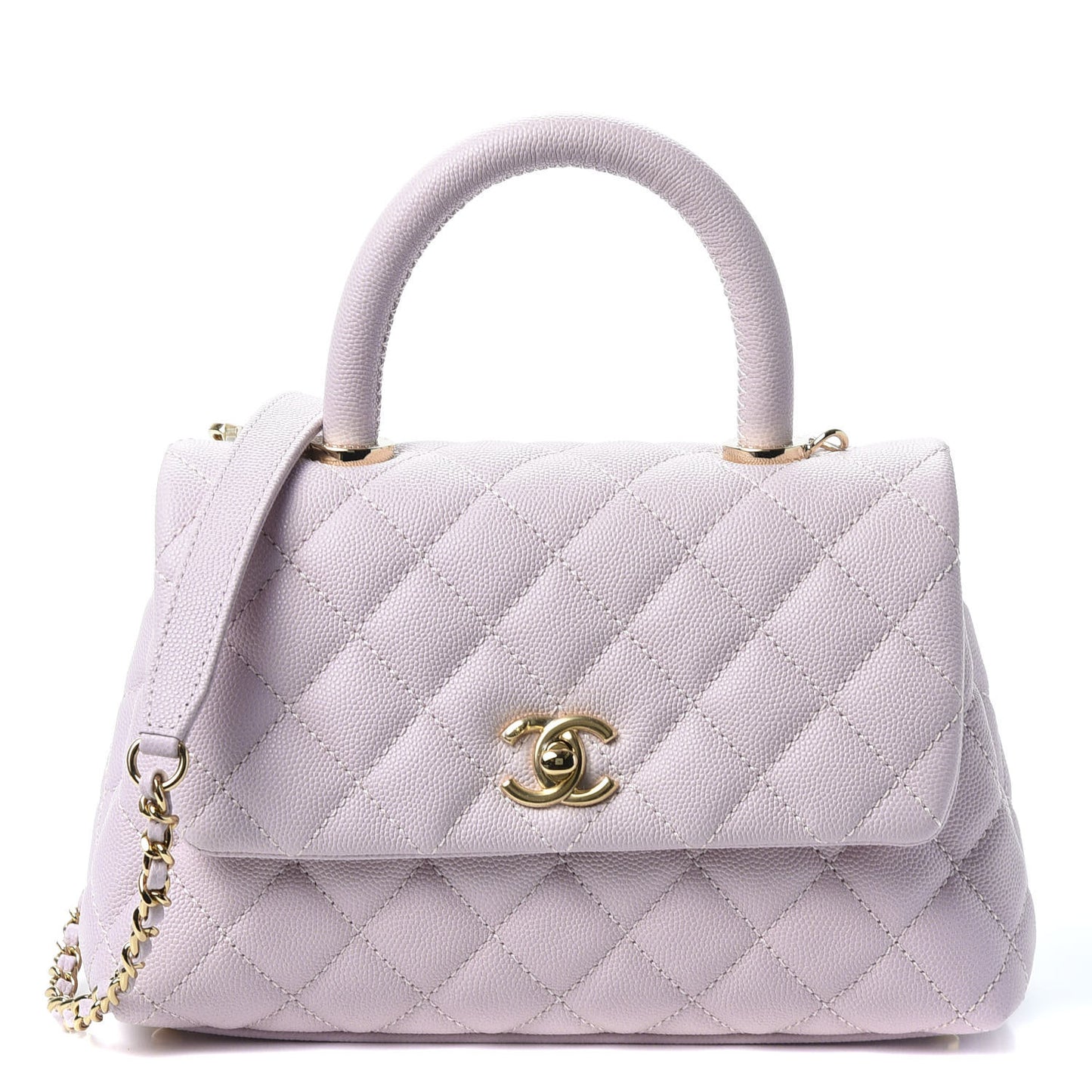Caviar Quilted Mini Coco Handle Flap Lilas Lilac