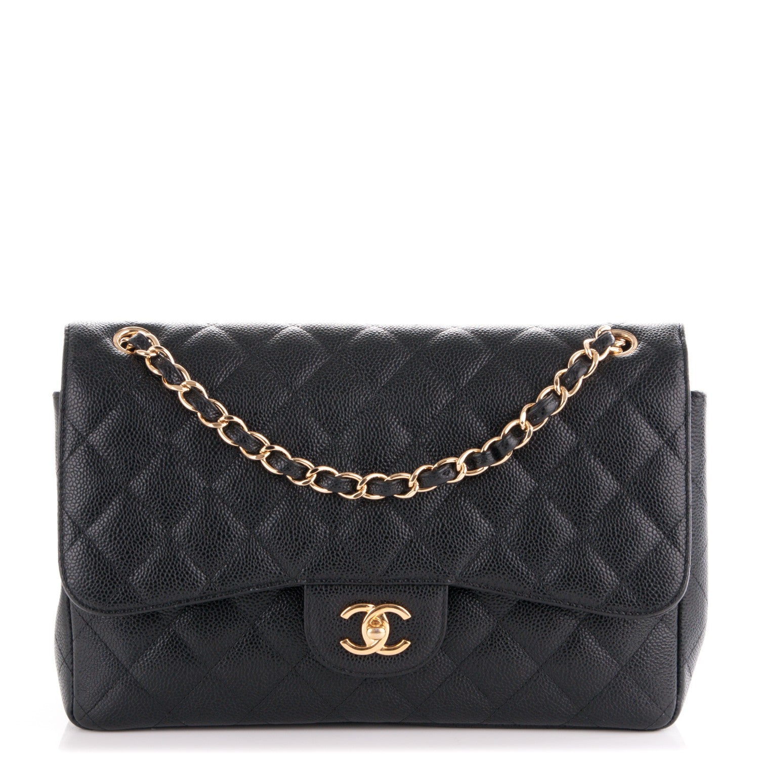 Chanel Caviar Quilted Jumbo Double Flap Black 1 of 7