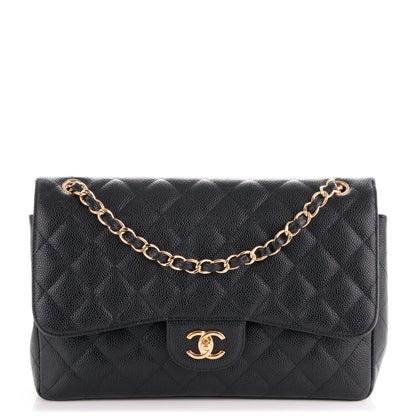 Chanel Caviar Quilted Jumbo Double Flap Black 1 of 7