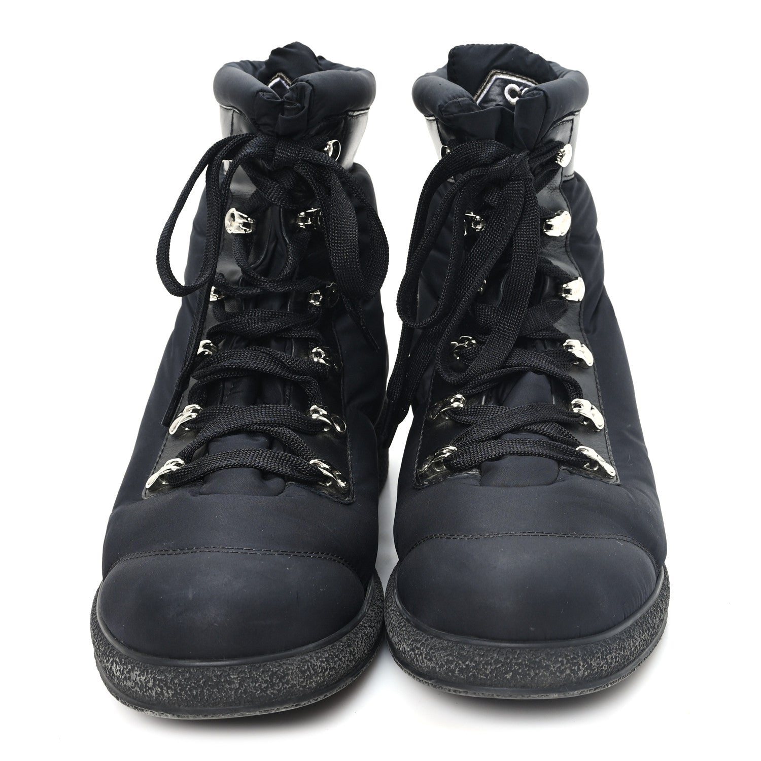 Chanel Nylon Calfskin Womens Coco Neige Short Boots 40 Black 3 of 9