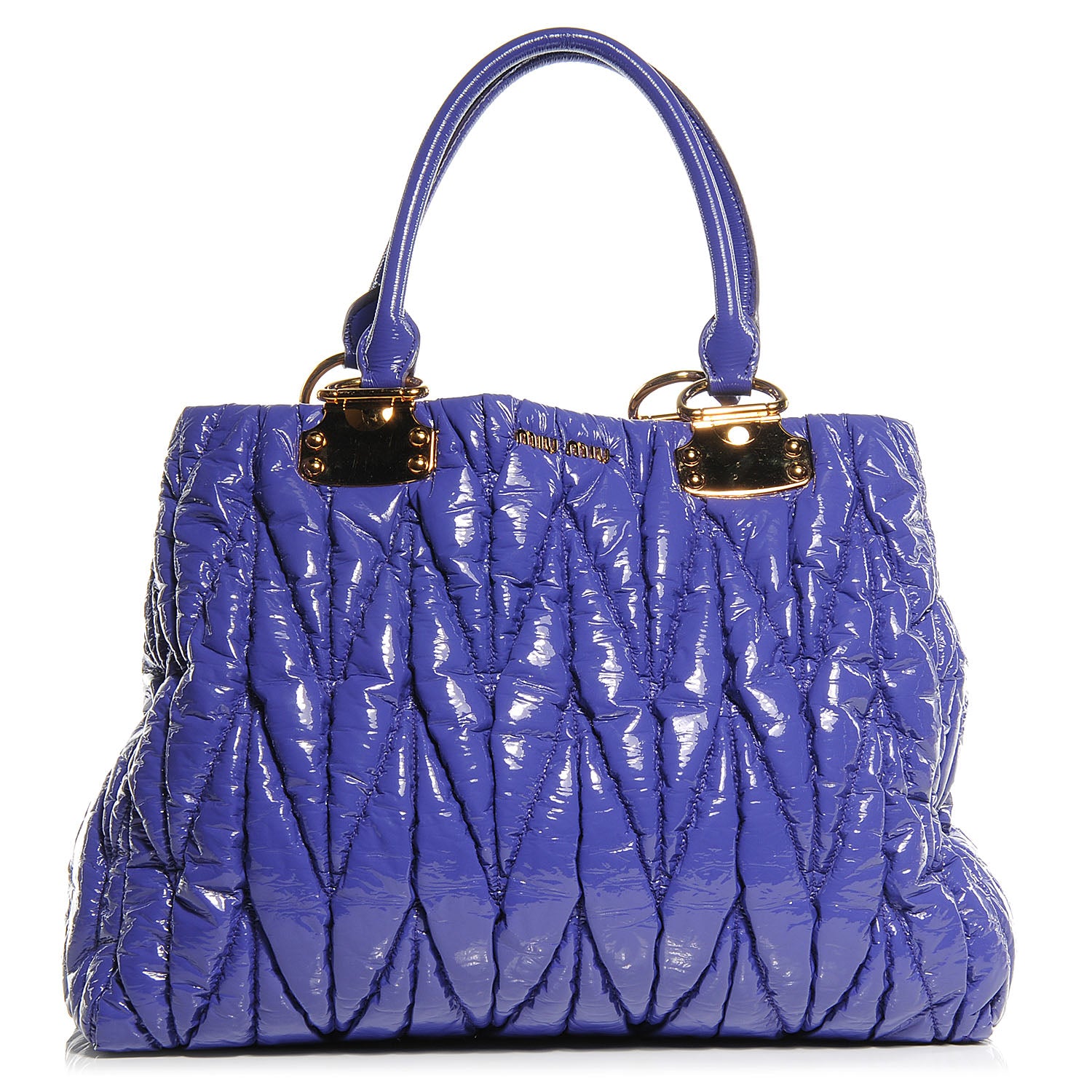 Miu Miu Vinyl Matelasse Tote Iris 1 of 9