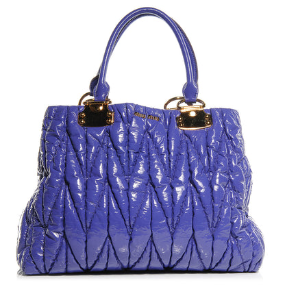 Miu Miu Vinyl Matelasse Tote Iris 1 of 9