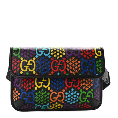 Gucci GG Supreme Monogram Psychedelic Slim Belt Bag Black 1 of 10