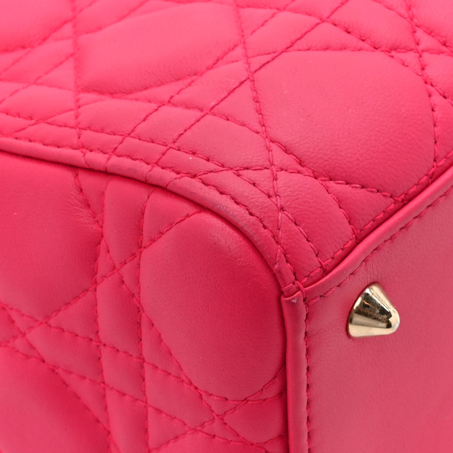 Lambskin Cannage Medium Lady Dior Fuchsia