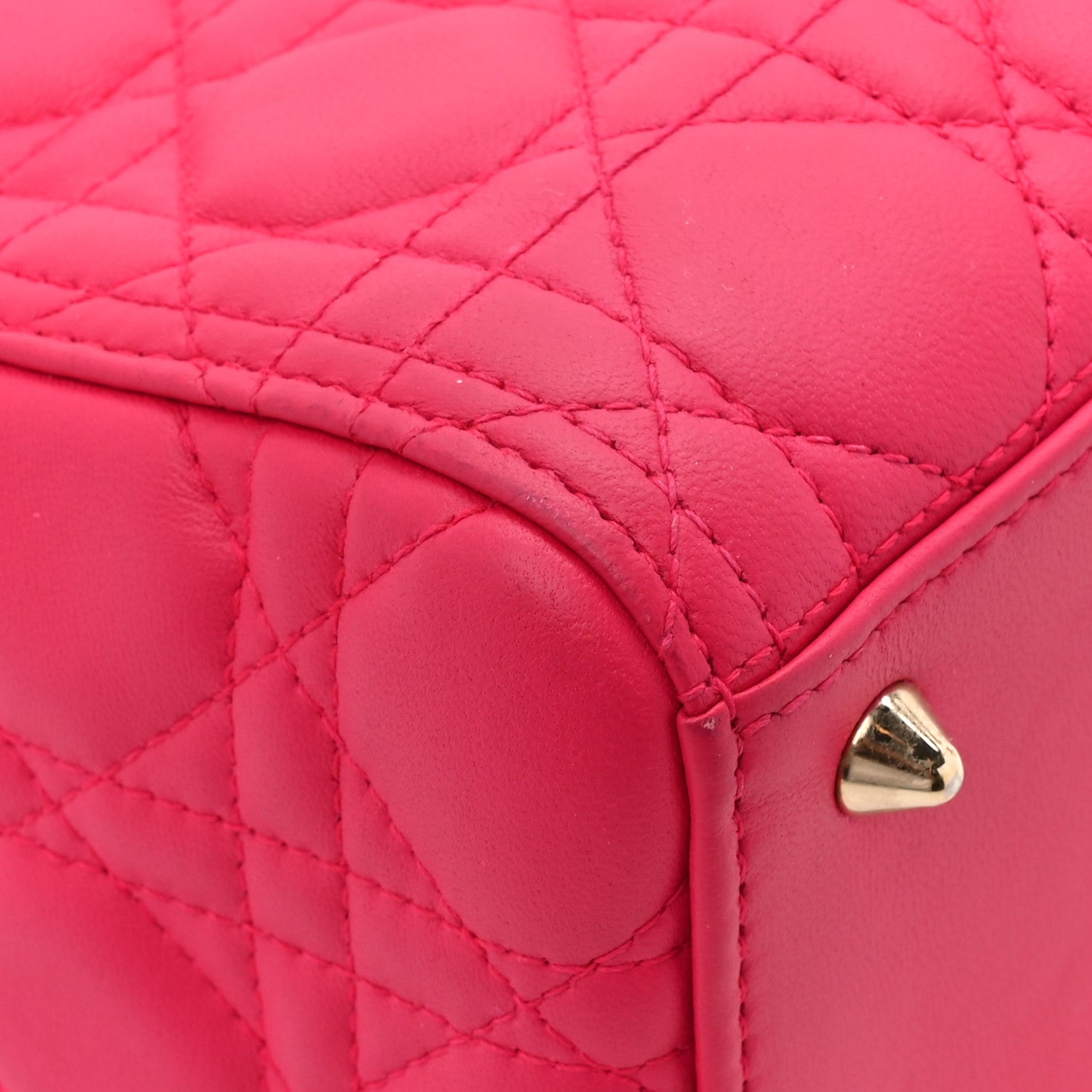 Christian Dior Lambskin Cannage Medium Lady Dior Fuchsia 11 of 16