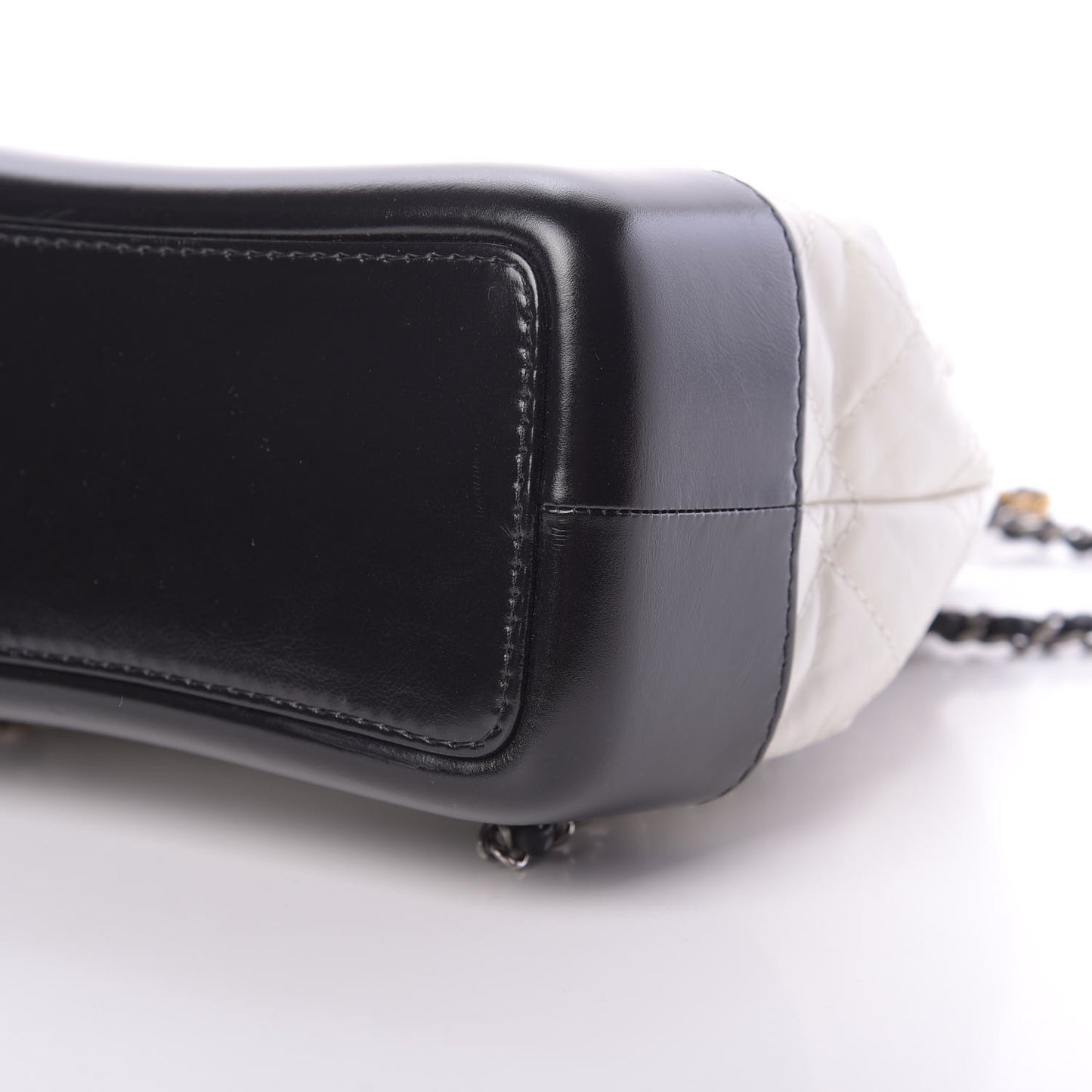 Aged Calfskin Quilted Small Gabrielle Backpack Black White