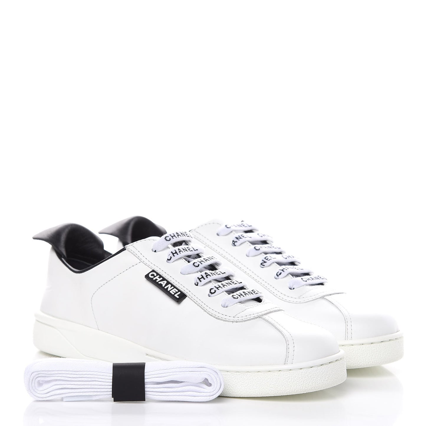 Calfskin CC Sneakers 37 White
