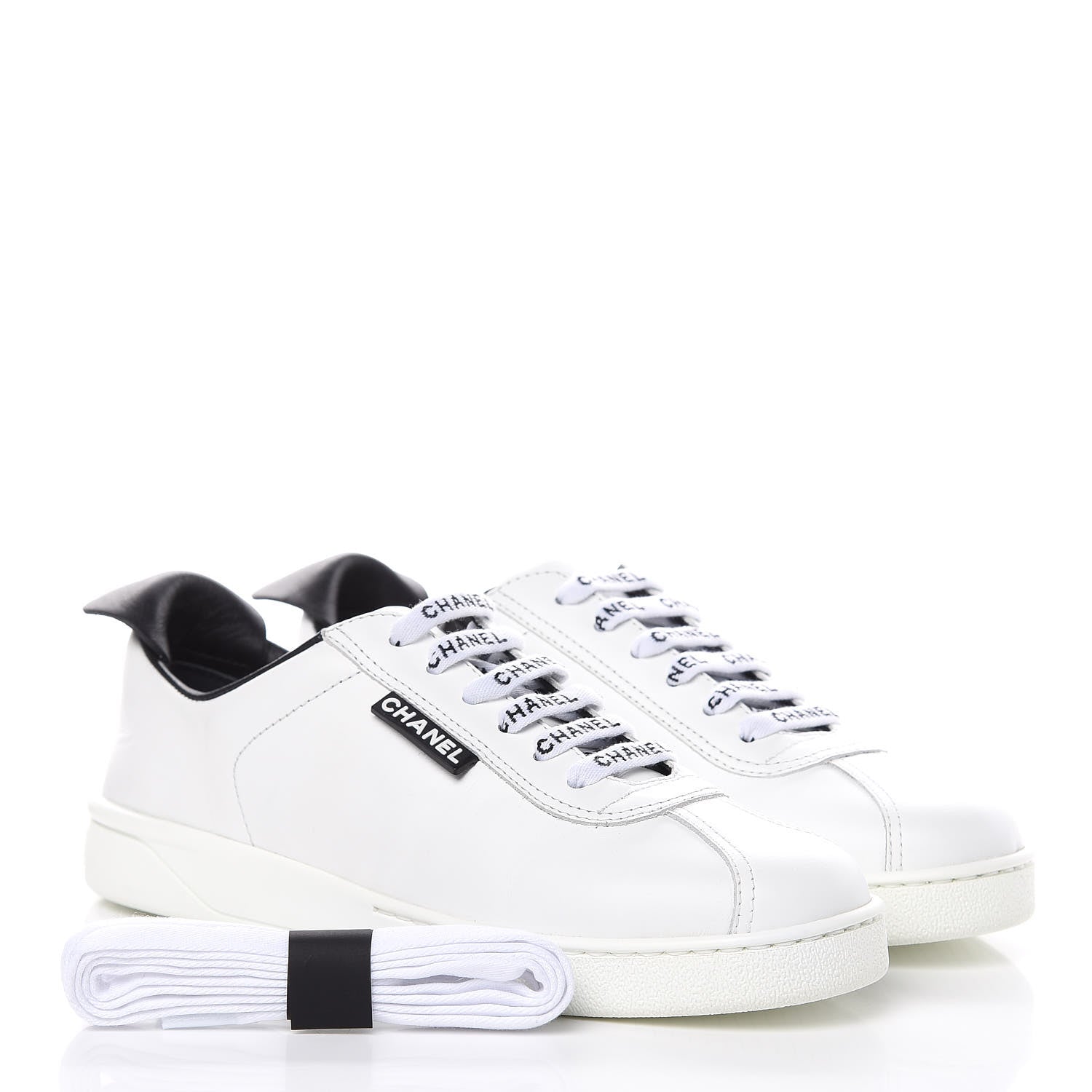 Chanel Calfskin CC Sneakers 37 White 9 of 10