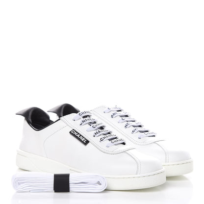 Chanel Calfskin CC Sneakers 37 White 9 of 10