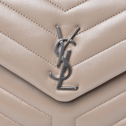 Saint Laurent Calfskin Y Quilted Monogram Small Loulou Chain Satchel Nude Powder 7 of 9