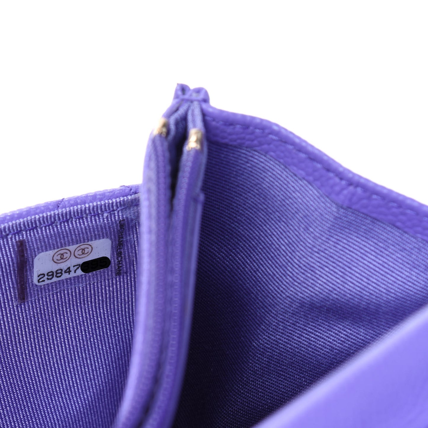 Caviar Quilted Wallet On Chain WOC Purple