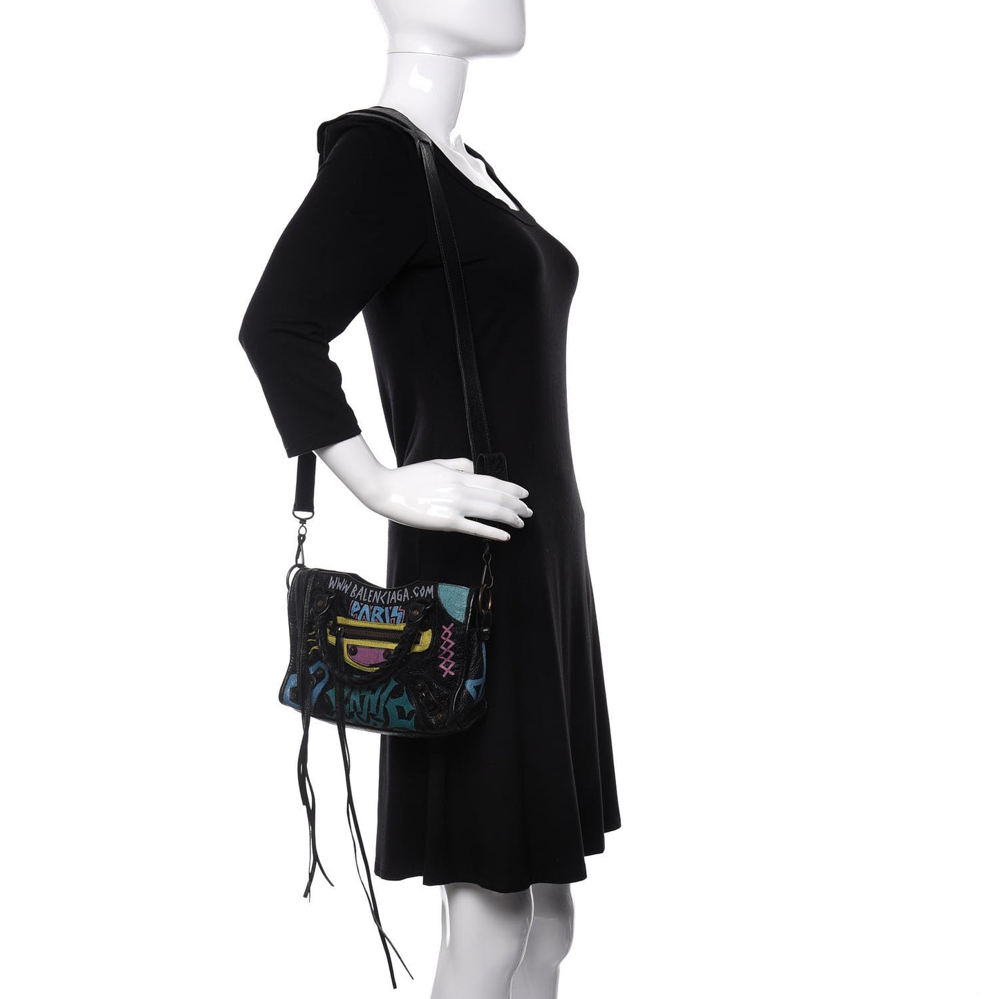 Agneau Arena Graffiti All Over Classic Hardware Mini City Black Multicolor