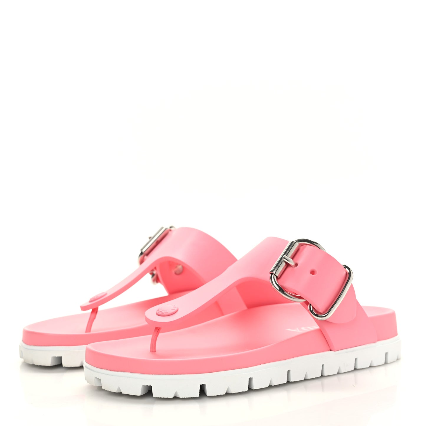 EVA Rubber Buckled Lug Sole 20mm Thong Sandals 36 Begonia