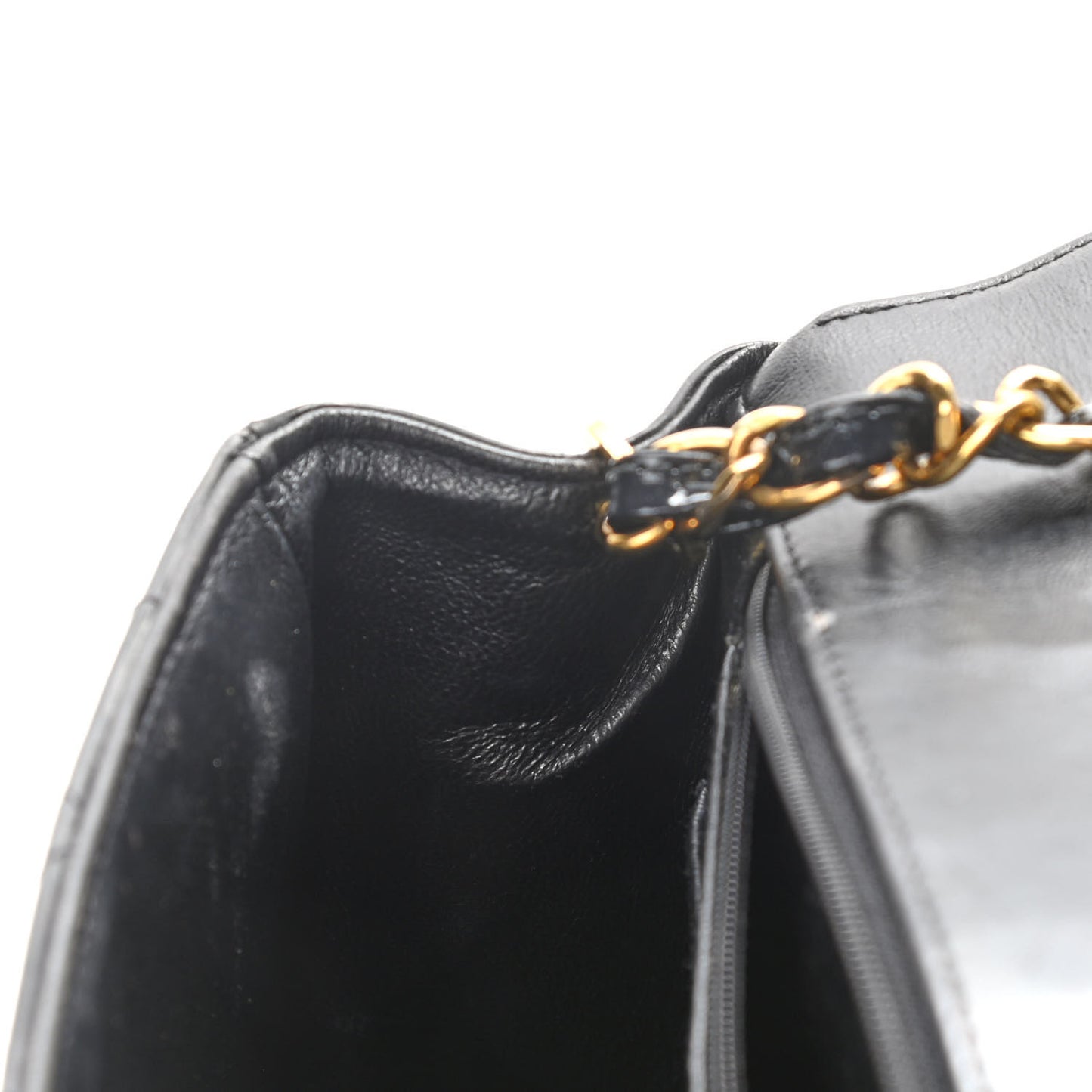 Patent Quilted Medium Single Flap Bag Black