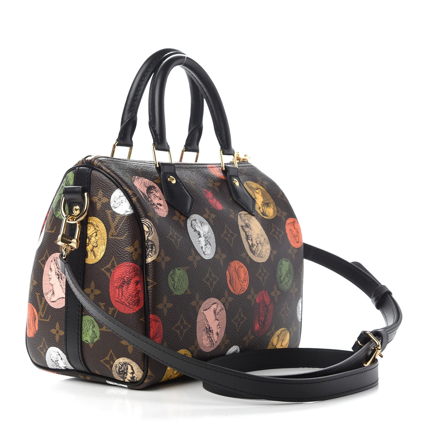 X FORNASETTI Monogram Cameo Speedy Bandouliere 25