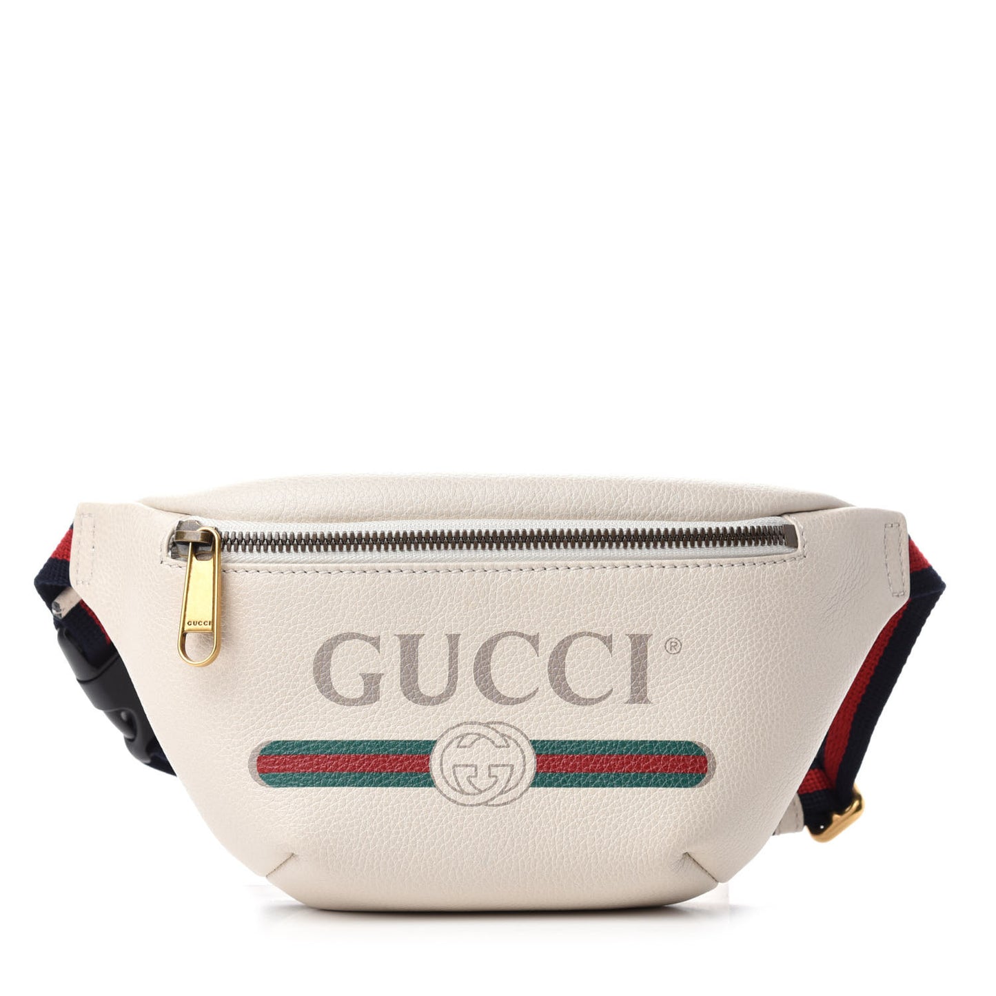 Grained Calfskin Small Logo Belt Bag White