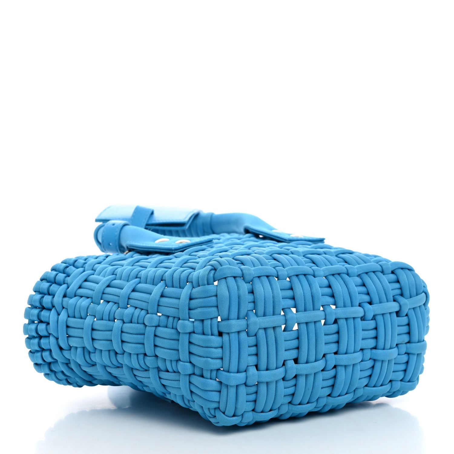 Balenciaga Recycled Nylon Faux Calfskin XXS Bistro Basket Cyan White 4 of 11