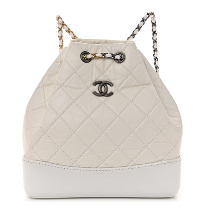 Chanel Aged Calfskin Quilted Small Gabrielle Backpack White 1 of 9
