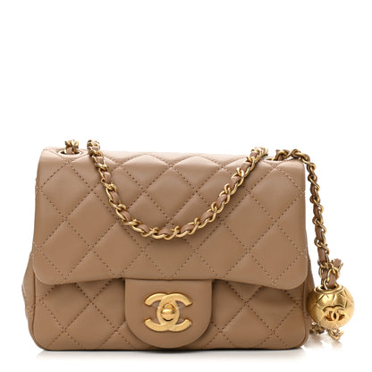 Chanel Lambskin Quilted Mini Pearl Crush Flap Beige 1 of 12