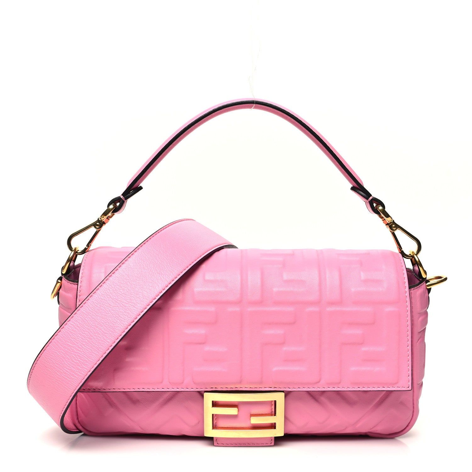 Fendi Nappa FF 1974 Embossed Baguette Lollypop 1 of 9