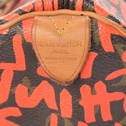 Louis Vuitton Monogram Graffiti Speedy 30 Orange 6 of 21