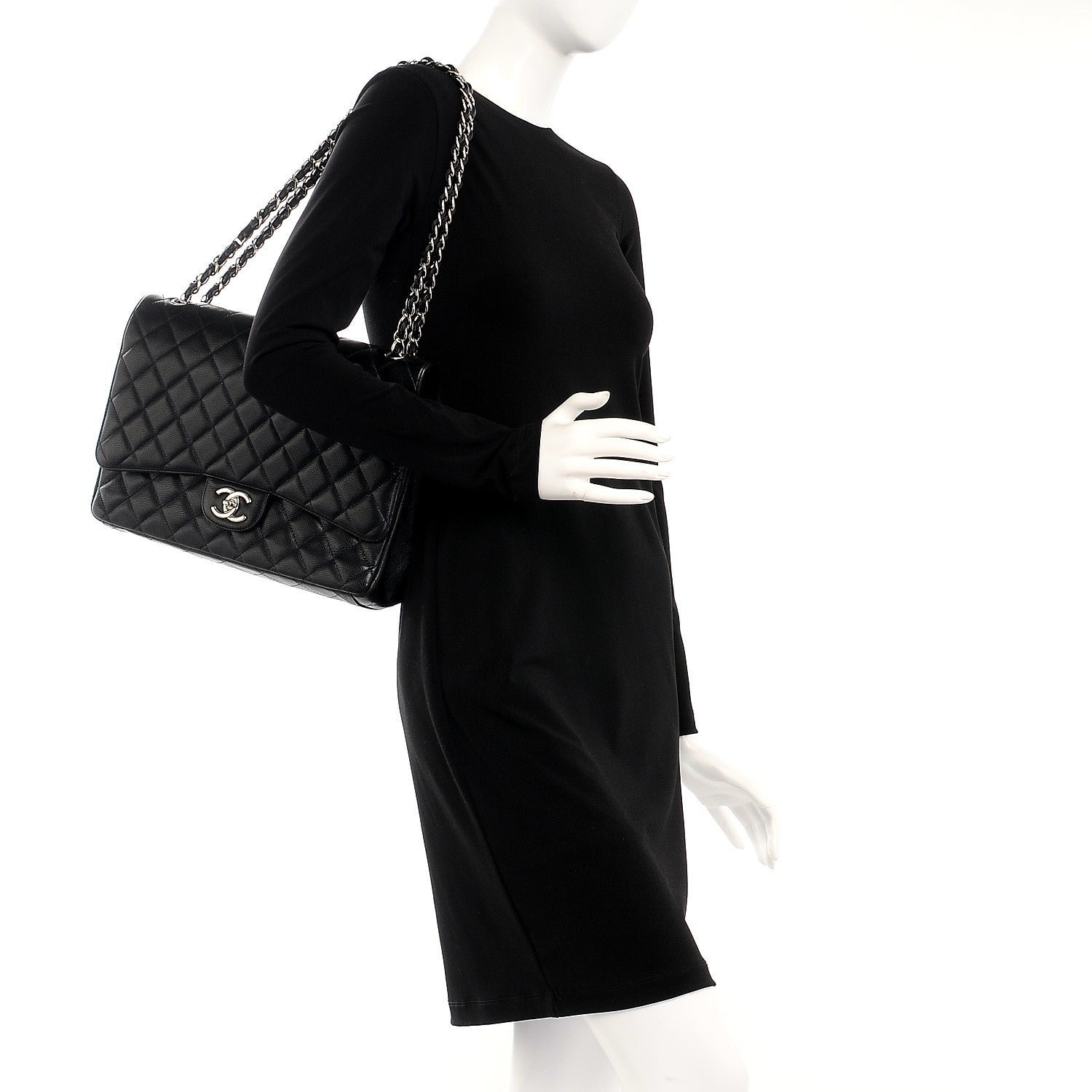 Chanel Caviar Quilted Maxi Double Flap Black 2 of 7