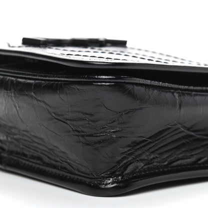 Saint Laurent Crinkled Calfskin Matelasse Monogram Niki Chain Wallet Black 9 of 10