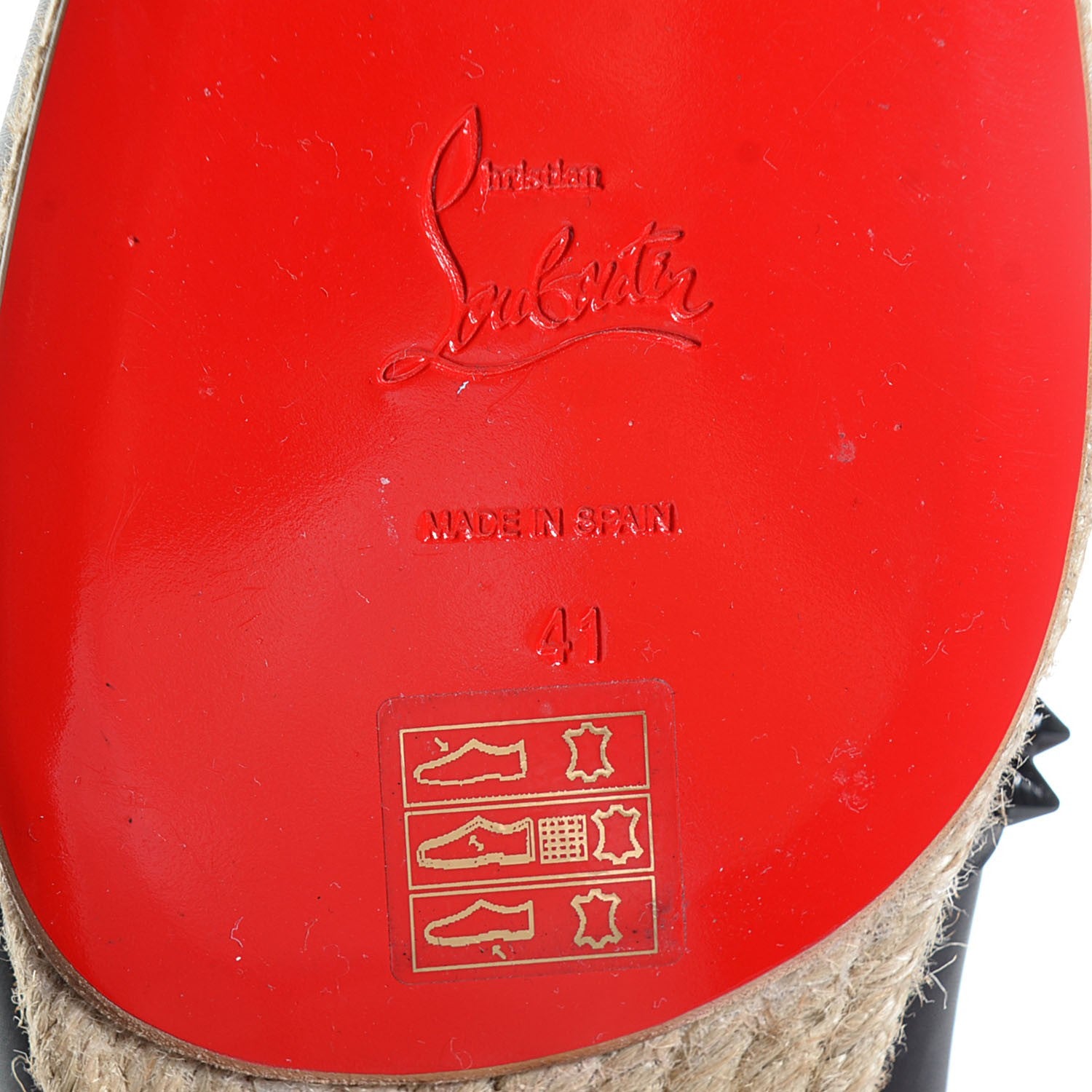 Christian Louboutin CHRISTIAN LOUBOUTIN Calfskin Ares Flat Espadrilles 41 11 Black 7 of 8