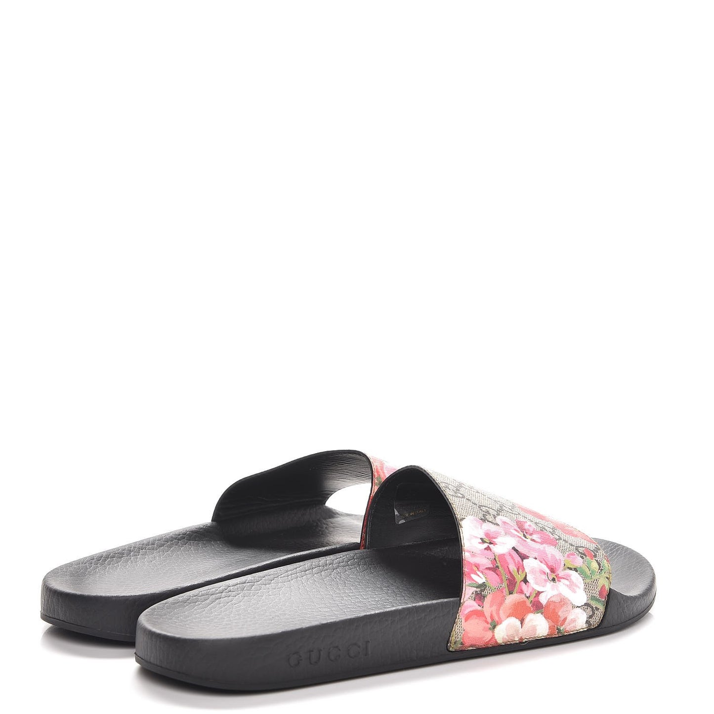 GG Supreme Monogram Blooms Slide Sandals 42 Beige Multicolor