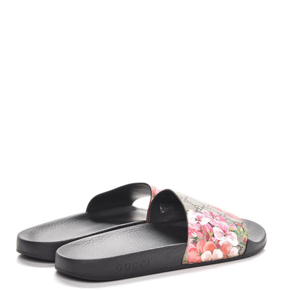 Gucci GG Supreme Monogram Blooms Slide Sandals 42 Beige Multicolor 4 of 9
