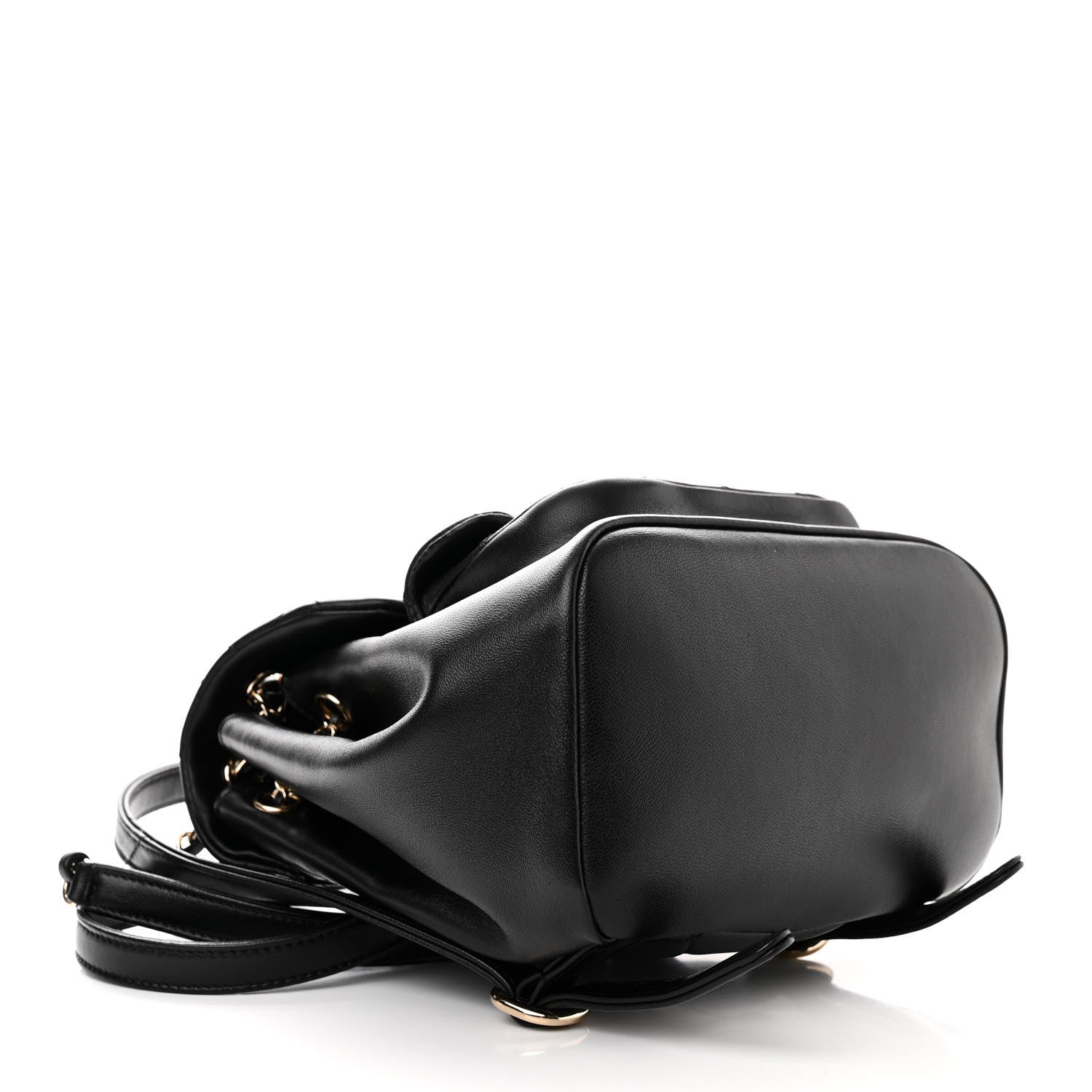 Chanel Lambskin Quilted Small Duma Drawstring Backpack Black 4 of 10