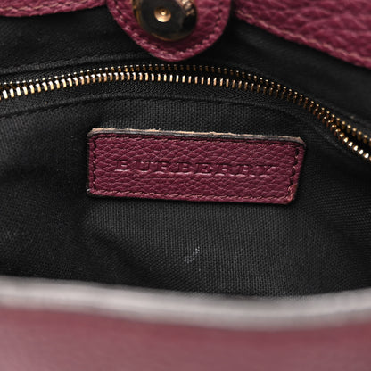 Burberry Grainy Calfskin House Check Small Banner Tote Elderberry 6 of 14