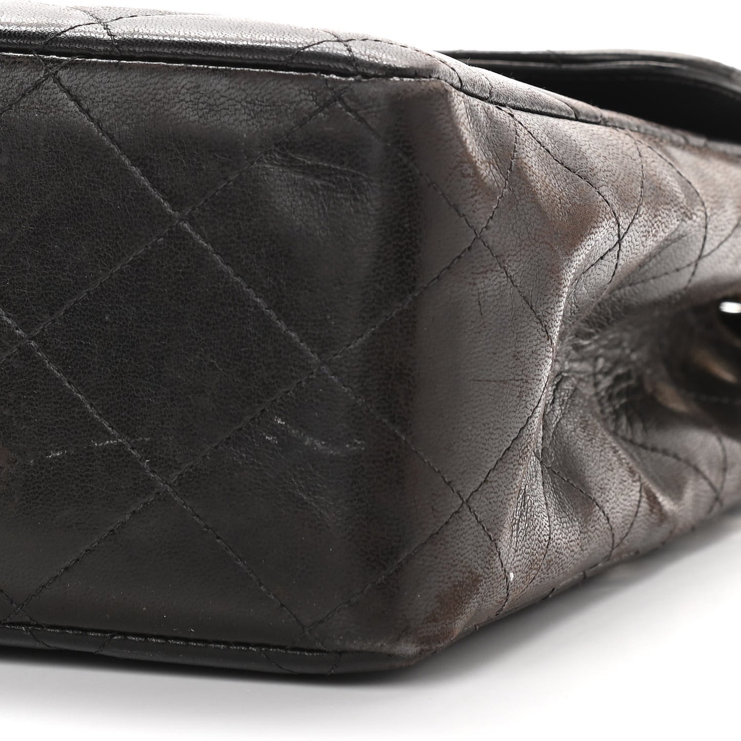 Lambskin Quilted XL Jumbo Single Flap Black