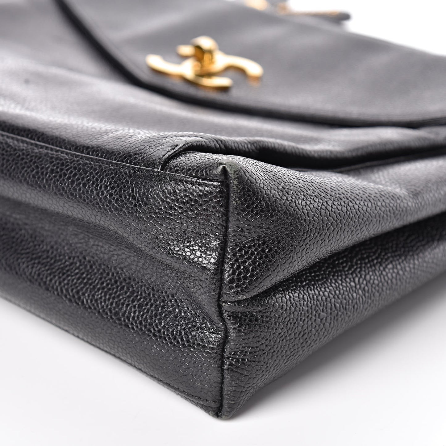 Caviar Flap Shoulder Bag Black