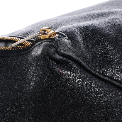 Celine Leather Horizontal Zipper Gusset Cabas Black 5 of 12