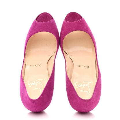 Christian Louboutin Suede Yoyo Zeppa 120 Pumps 36 Magenta 3 of 18