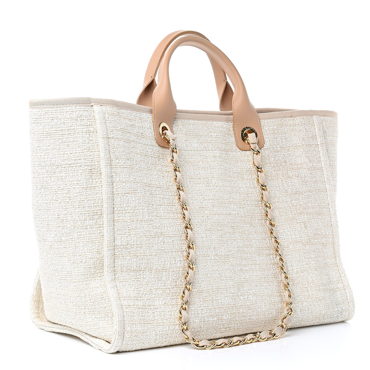 Canvas Large Deauville Tote Light Beige