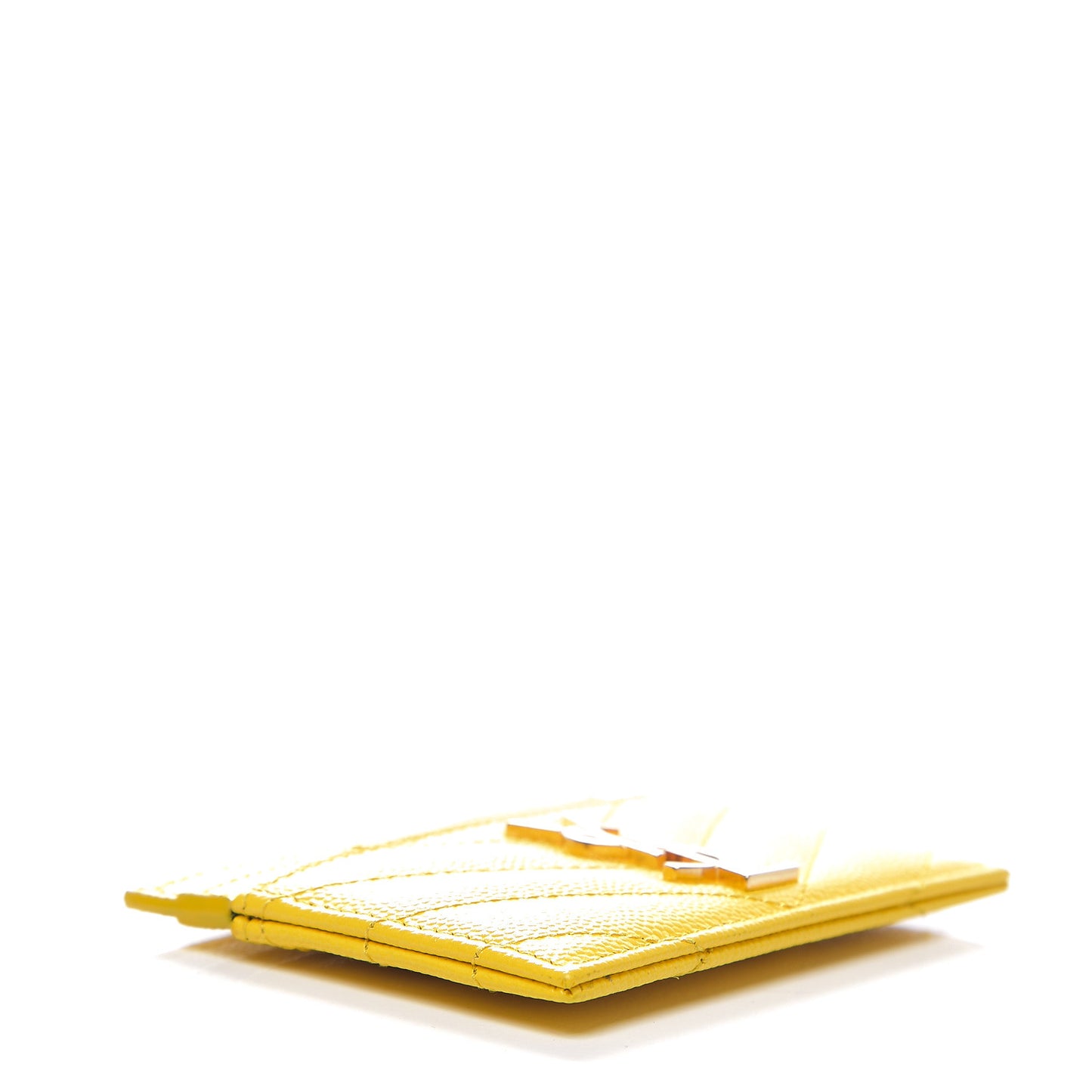 Grain De Poudre Matelasse Chevron Monogram Credit Card Case Mimosa