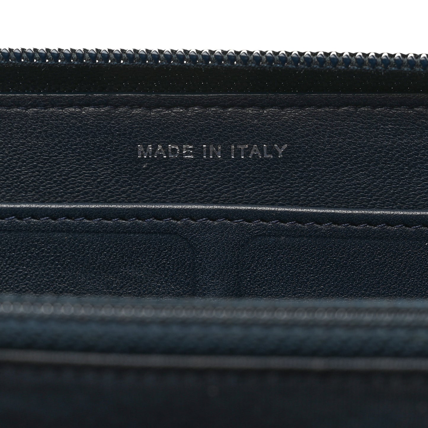 Lambskin Quilted Boy Zip Around Wallet Navy