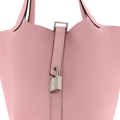 Hermes Taurillon Clemence Picotin Lock 18 PM Rose Sakura 7 of 10