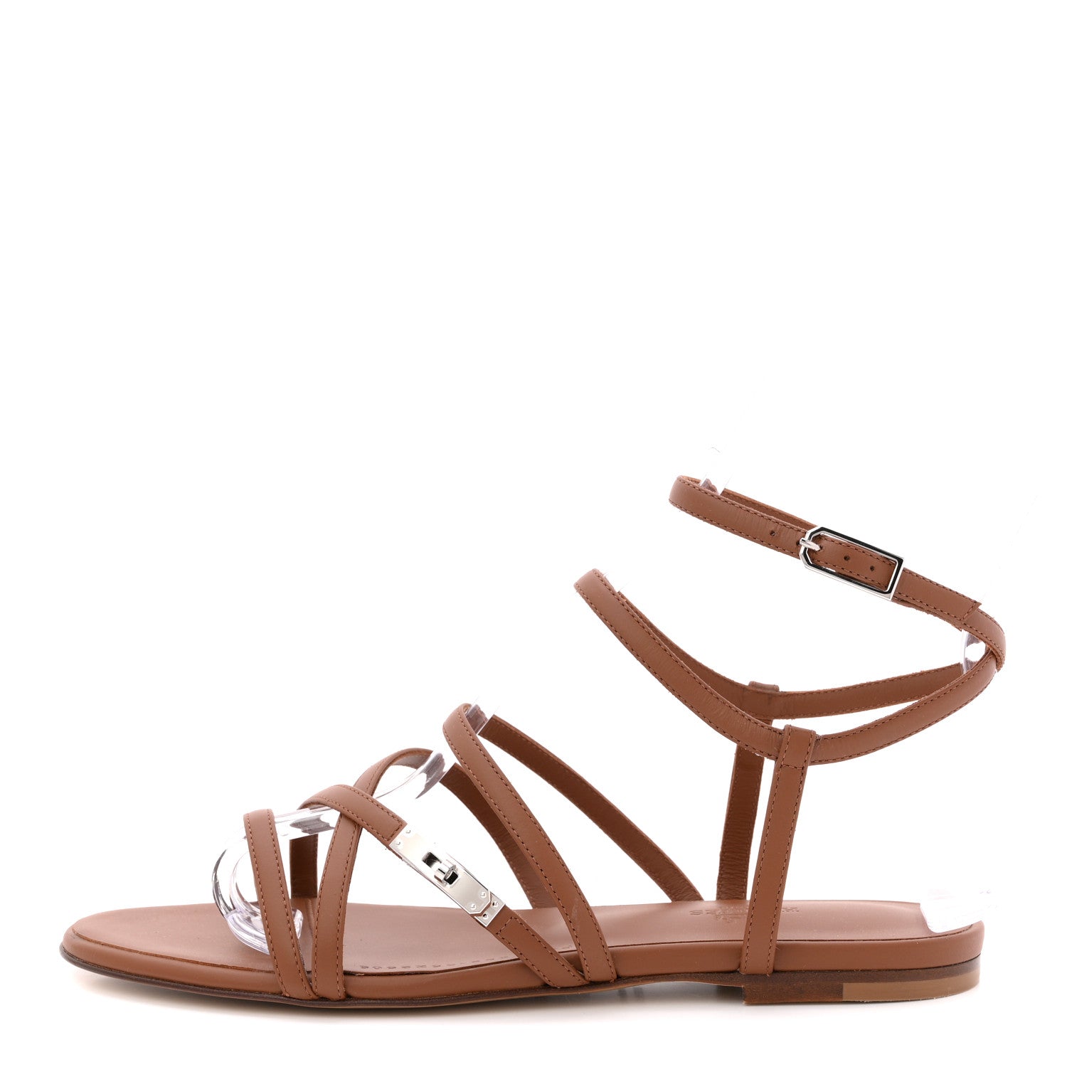 Hermes Calfskin Lullaby Sandals 38 Gold 1 of 9