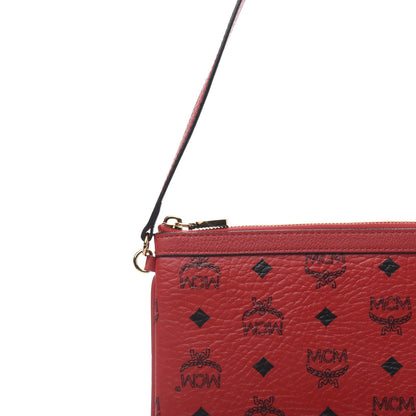 MCM Visetos Liz Shopper Tote Pouch Ruby Red 10 of 10